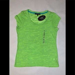 Wishful Park Hybrid Green Low Crew Neck Shirt Top